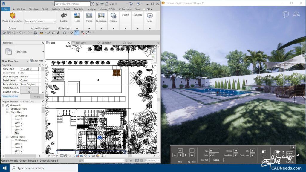 Revit Enscape 2.9 | Backyard Rendering