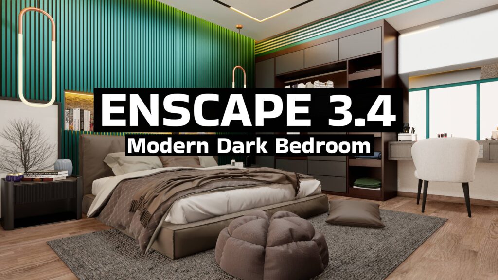Revit + Enscape 3.4 | Dark Themed Bedroom Animation